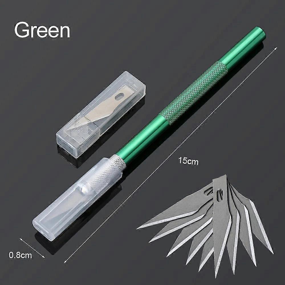 WIKHOSTAR Dough Carving Knife Non-Slip Handle With 10Pcs Blade Scalpel Engraving Cutter Sculpture Carving Knife Pastry Baking