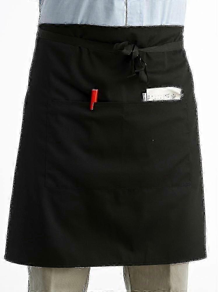 Half apron with pockets for professional waiters black