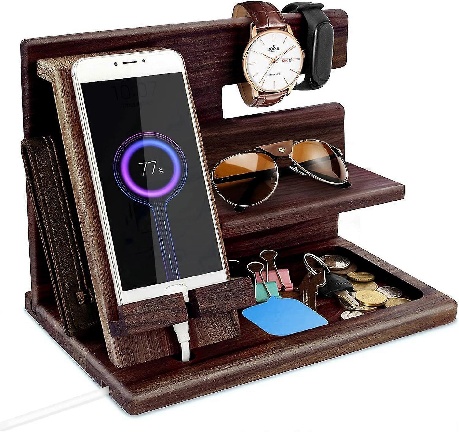 Wooden mobile phone storage rack