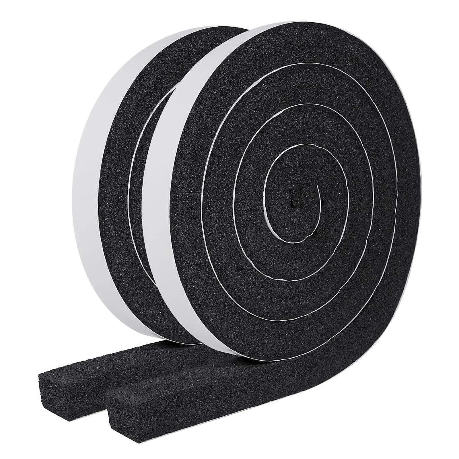 2 Rolls Door Seal with Strong Adhesion High Resilience for Air Conditioner Foam Insulation 1 Inch W x 1 Inch T Total Length 13 Feet