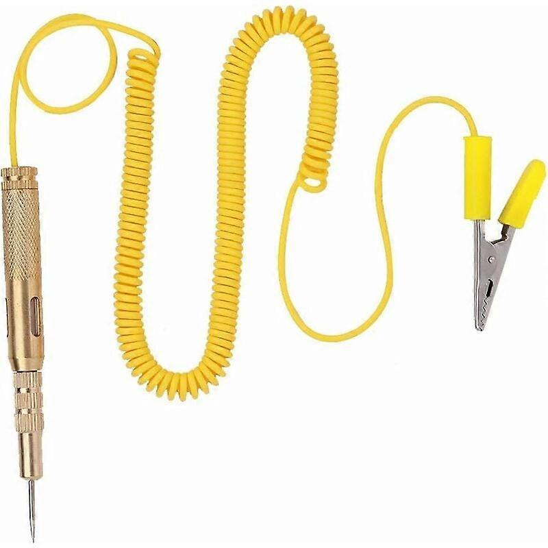 -Circuit Tester Pen, Auto Car Vehicle Circuit Tester DC 6V 12V 24V Bulb Voltage Tester Pen Yellow