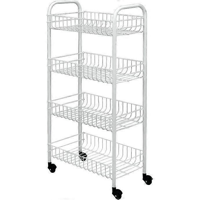 Metaltex Kitchen trolley with 4 baskets Pisa White