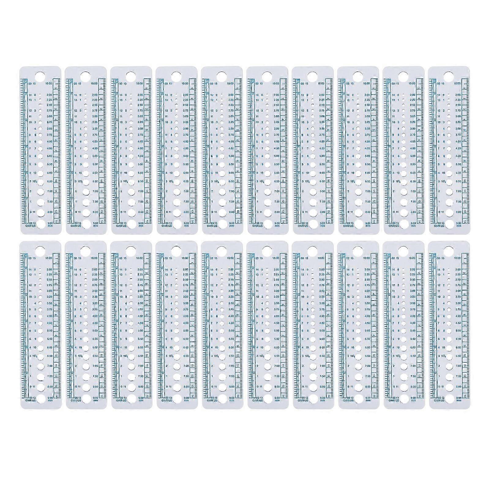 20pcs Knitting Needle Gauge Ruler Soft Plastic Knit Measure Size Ruler DIY Needle Sizer Measuring Tool for Patchwork
