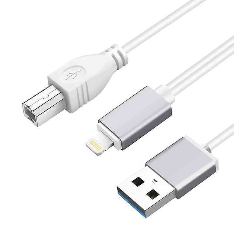 1m 8 Pin to USB + MIDI Electronic Music Instrument & OTG & Charging Multifunctional Cable Compatible with above iOS 10.3.2 MIDI + OTG