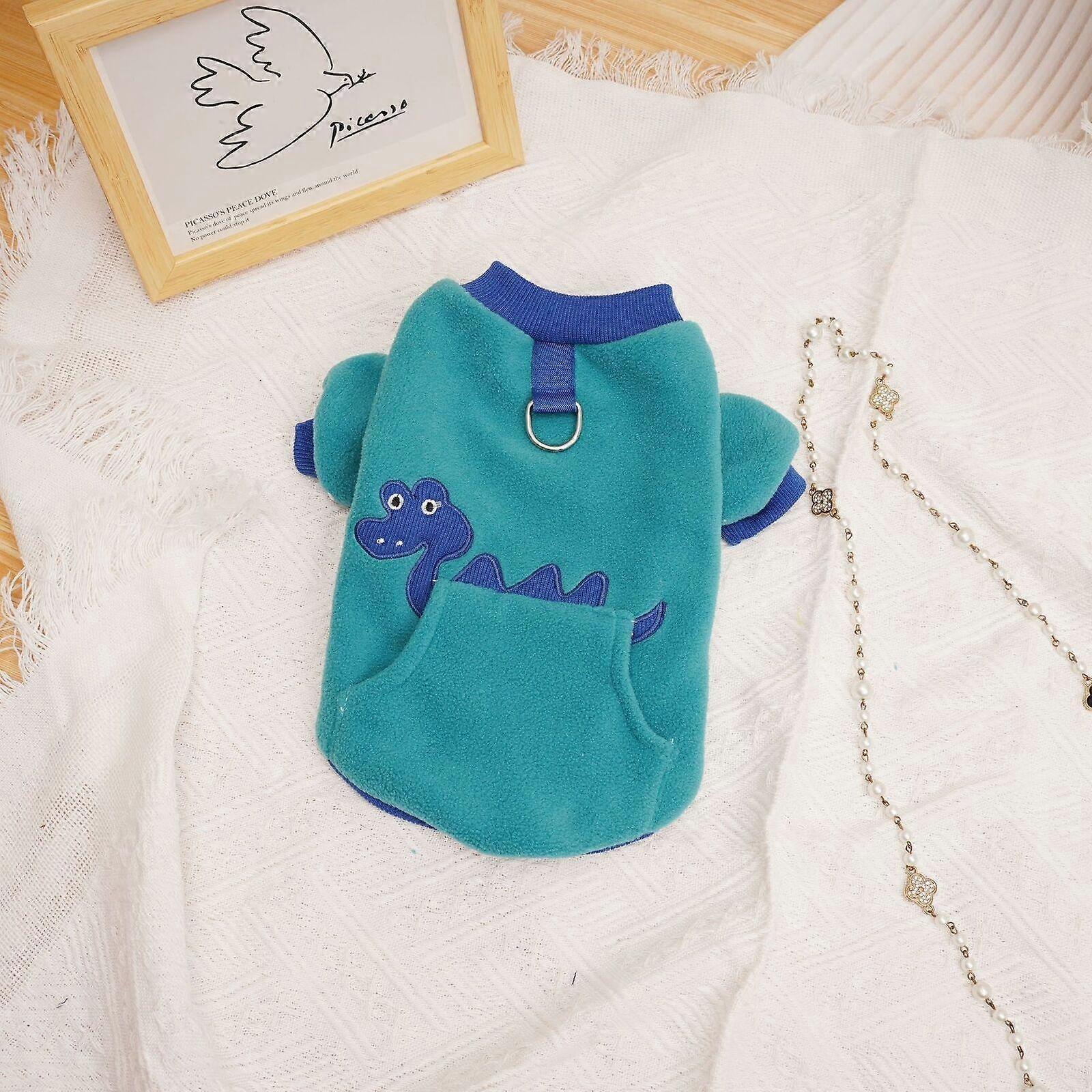 Dinosaur Print Dog Swaeatershirt Pet Winter Clothes Puppy Fleece Coat Jacket for Small Medium Dog Pet Hoodie Clothing Cat Warm Clothes