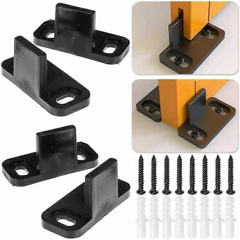 4 Pieces Sliding Door Floor Guides, Multi-Function Barn Door Bottom Adjustable Floor Guides