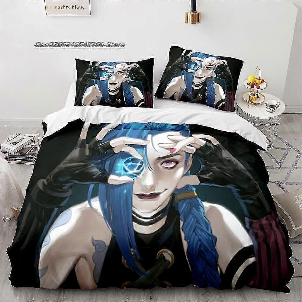 y32 ملاءات السرير لعبة أنيمي مجموعة الفراش Jinx مجموعة سرير مفردة مزدوجة ملكة كاملة بحجم كينغ مجموعة ألدولت طفل غرفة نوم أطقم غطاء لحاف ropa de cama ملاءات سرير vvb32