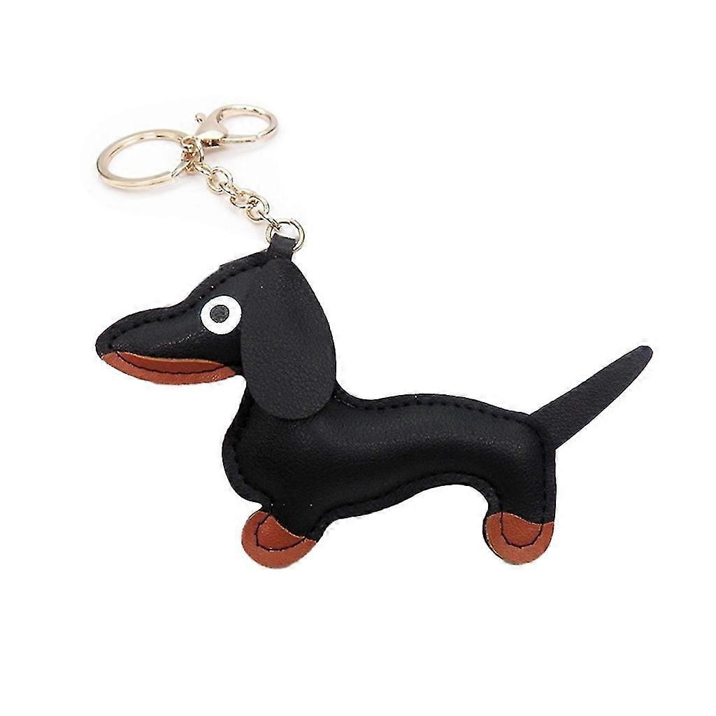 PU Cuir Chiot Chien Porte-clés Pendentif Femmes Sac à dos Sac à main Charm Decors-Good