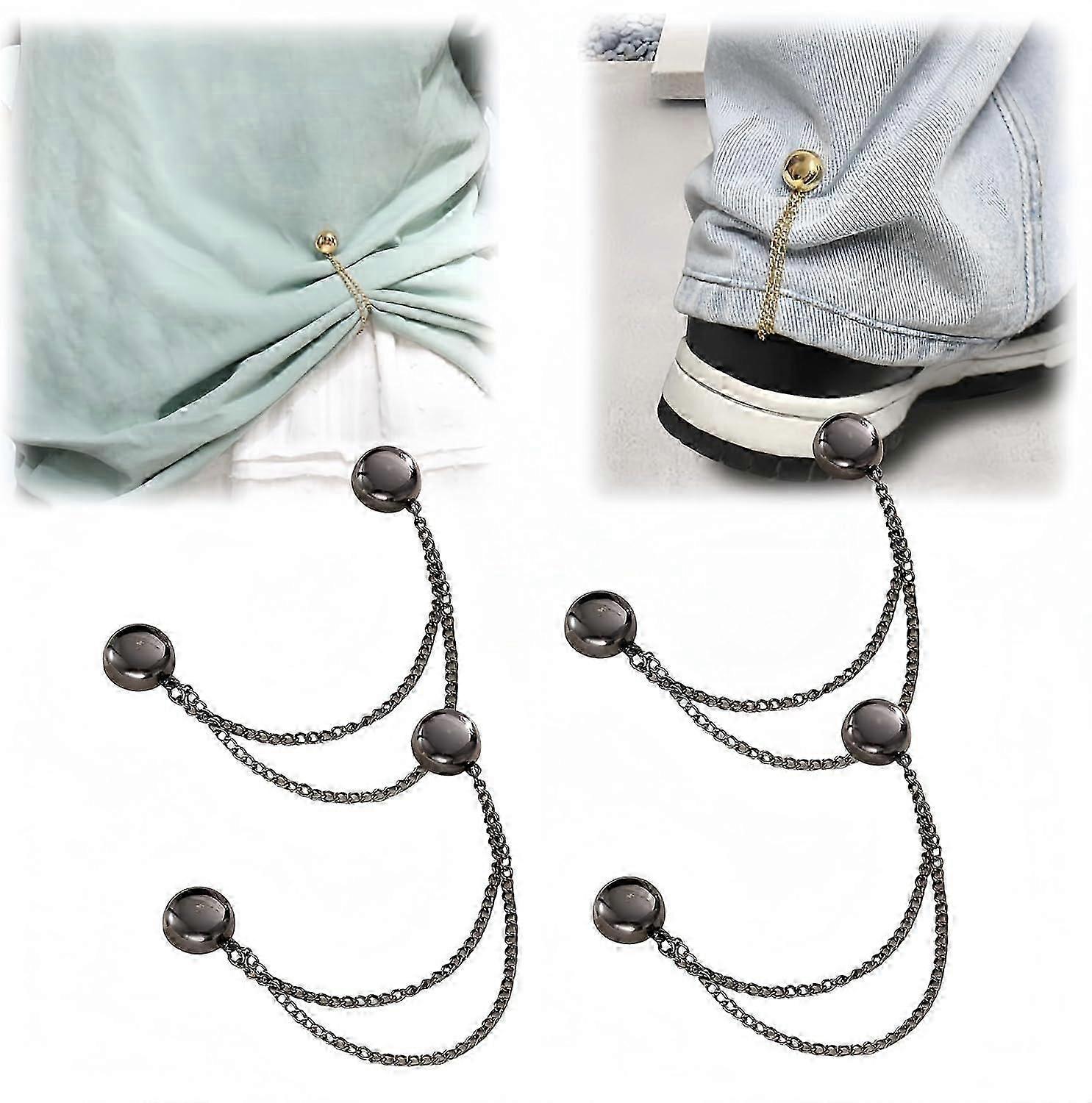 4Pcs Multi-Function Magnetic Clothing Clips, Strongest Magnetic Strength Buttons Clips, Multi-Purpose Magnetic Pinless Brooch for Women