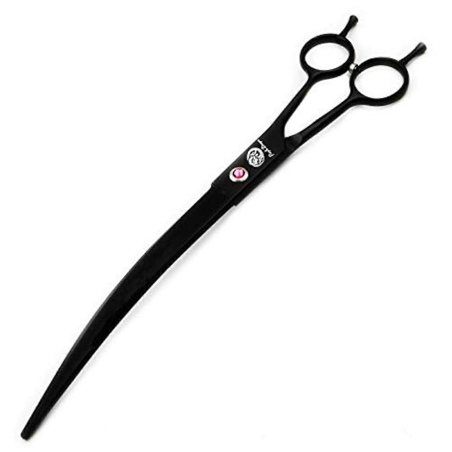 9.0 Inch Twin Tails Downward Curved Blade Pet Grooming Scissors Kit with Carry Bag for Professional Pet Groomers