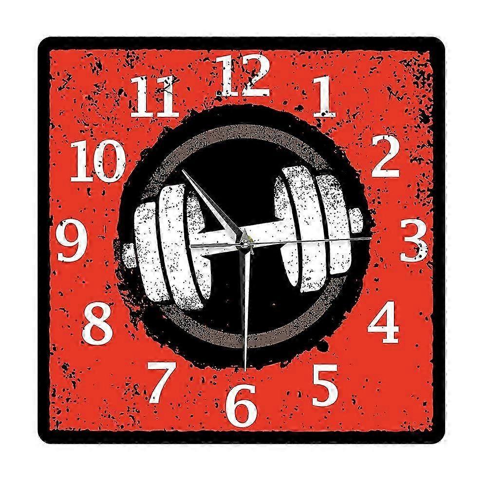 15 Dumbbell Wall Clock - Gym-Themed Quartz Timekeeper