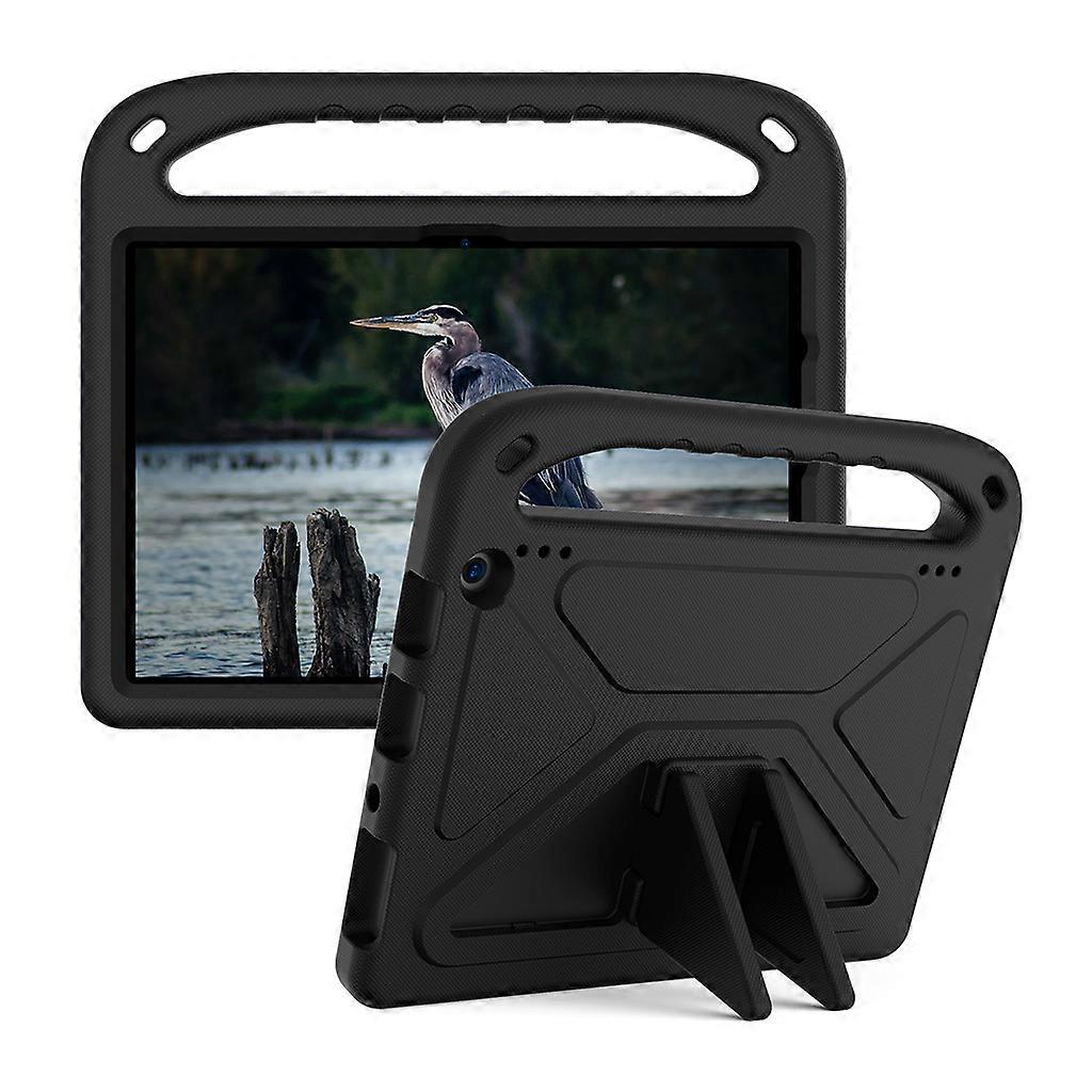 Tablet Case for Fire HD- 10/10 Plus Shockproof Soft Bumper Drop Protective Cover with 2 Handle Stand for Kids Studen  Black