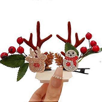 Julehodebånd med reinsdyrgevir og hårnåle til pannebånd Vakkert julehodeplagg til jenter