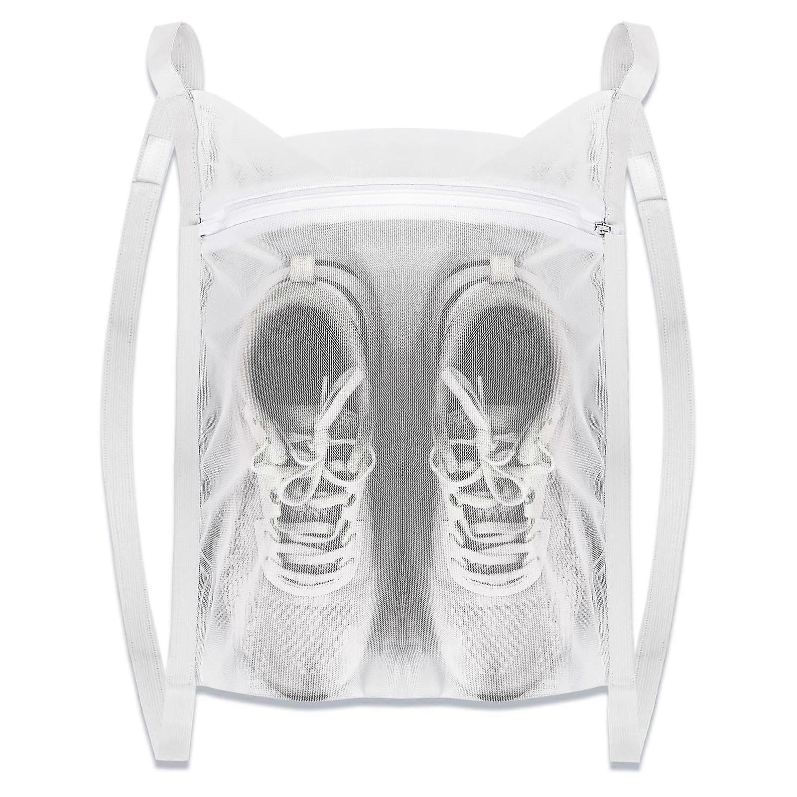 Laundry Bags for Sneakers, Large 15.7" Wash & Dry Net Bag with Zipper and Strap, Honeycomber Mesh for Most Dryers