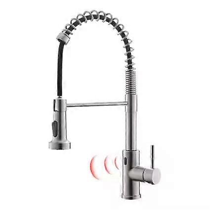 Touchless Kitchen Faucet With Pull-Down Sprayer, Motion Sensor, Single-Hole Mount, Brushed Nickel Finish