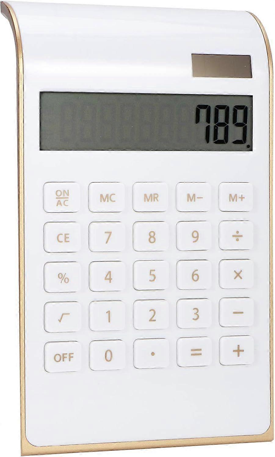 Solar Calculator, Portable 10 Digits Calculator Tilted LCD Display Slim Elegant, Financial Calculator, Durable To Use, for Home Office