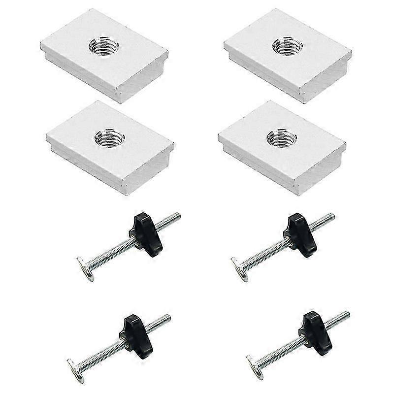 12 Pcs T-Slot T-Track DIY Woodworking Tool, with T Screw and M8 Plastic Handle, M8 T-Track Sliding