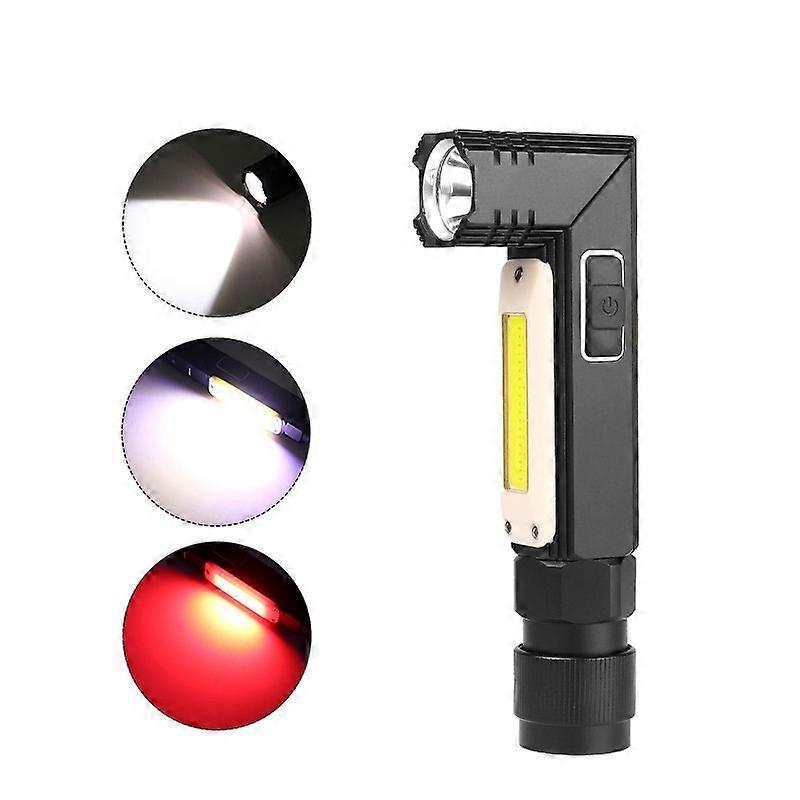 XPG+COB Red White Light USB Rechargeable Folding Strong Light Flashlight