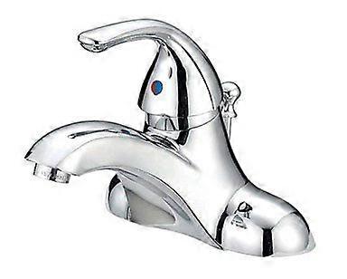 OakBrook Coastal Chrome Single Handle Lavatory Pop-Up Faucet 4 In 4-Inch Centerset Chrome Finish Pop-Up Drain Vanity