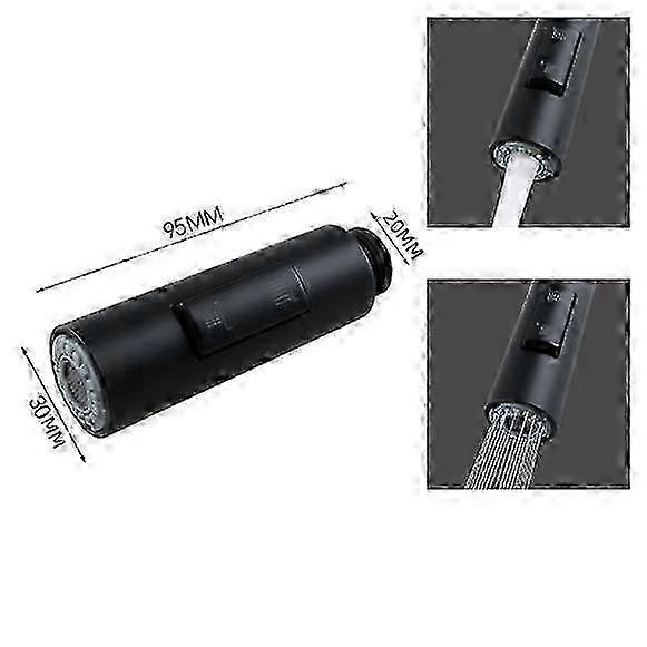 Kitchen Faucet Head Replacement with Black Chrome Finish and Pull-Out Sprayer Nozzle