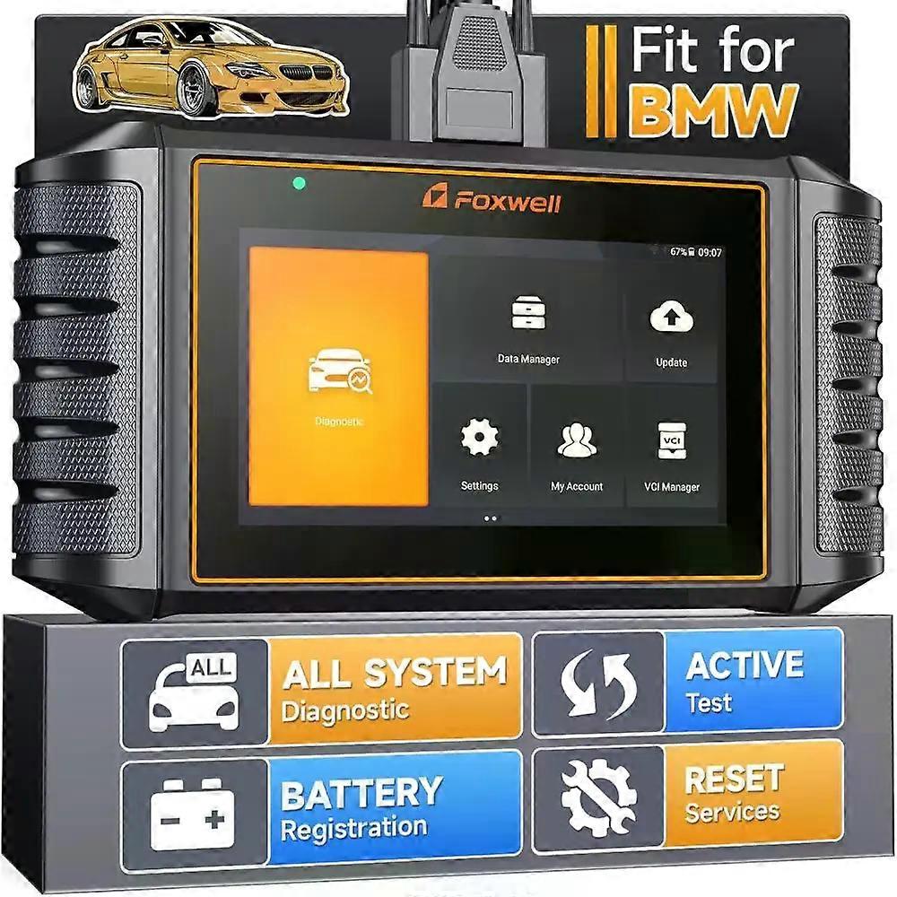 FOXWELL NT710 fit for BMW OBD2 Scanner Bi-Directional All System Diagnostic Scan Tool Battery Registration ECU Coding Oil ABS