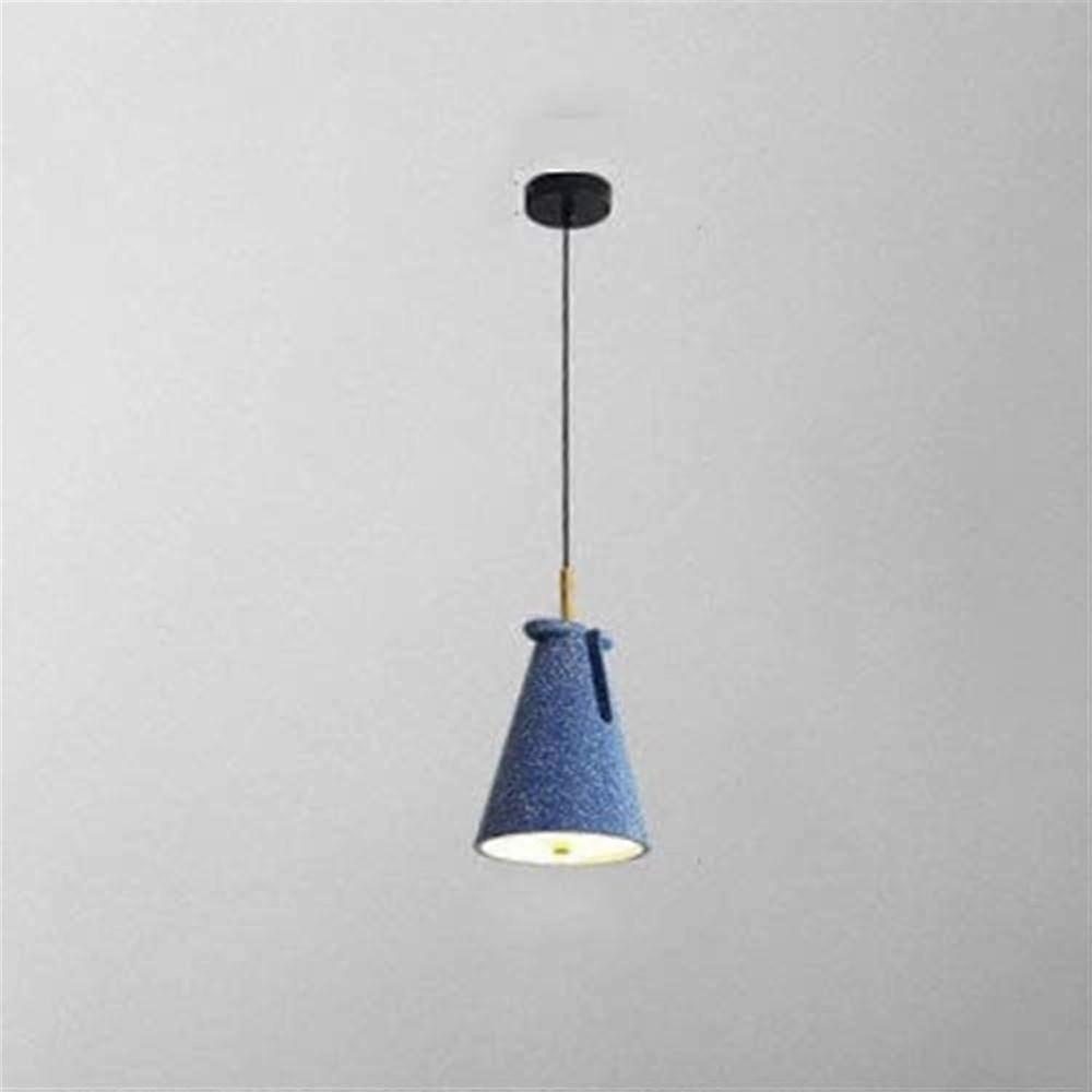 Red Blue Gray Concrete Ceiling Lamp Cement Bedside Pendent Lamp (Color : Blue)