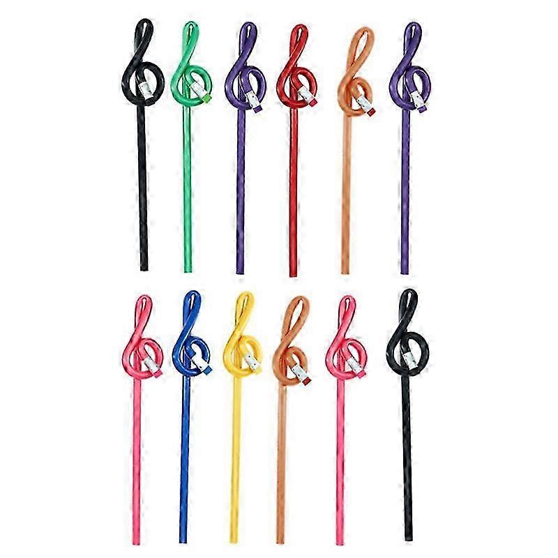 12Pcs Students Note Pencils Musical Note Pencils