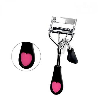 Eyelash Curler with Built in Comb ,Mini Small Best Eyelash Curler with Lash Separator 2 Refill Pads Portable Compact Plastic Partial Makeup  (Black)