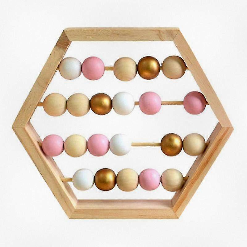 Wooden Abacus Interactive Hexagon Shape Multi-color Beads Educational Toy for Early Childhood Learning and Development