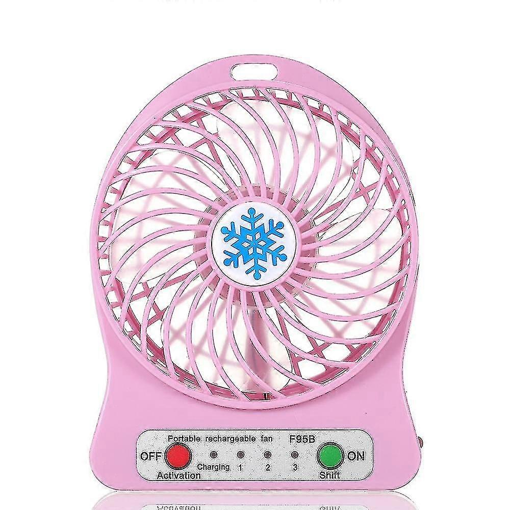 Portable USB Rechargeable LED Light Fan - 3 Speed Mini Desk Air Cooler with Cooling Function