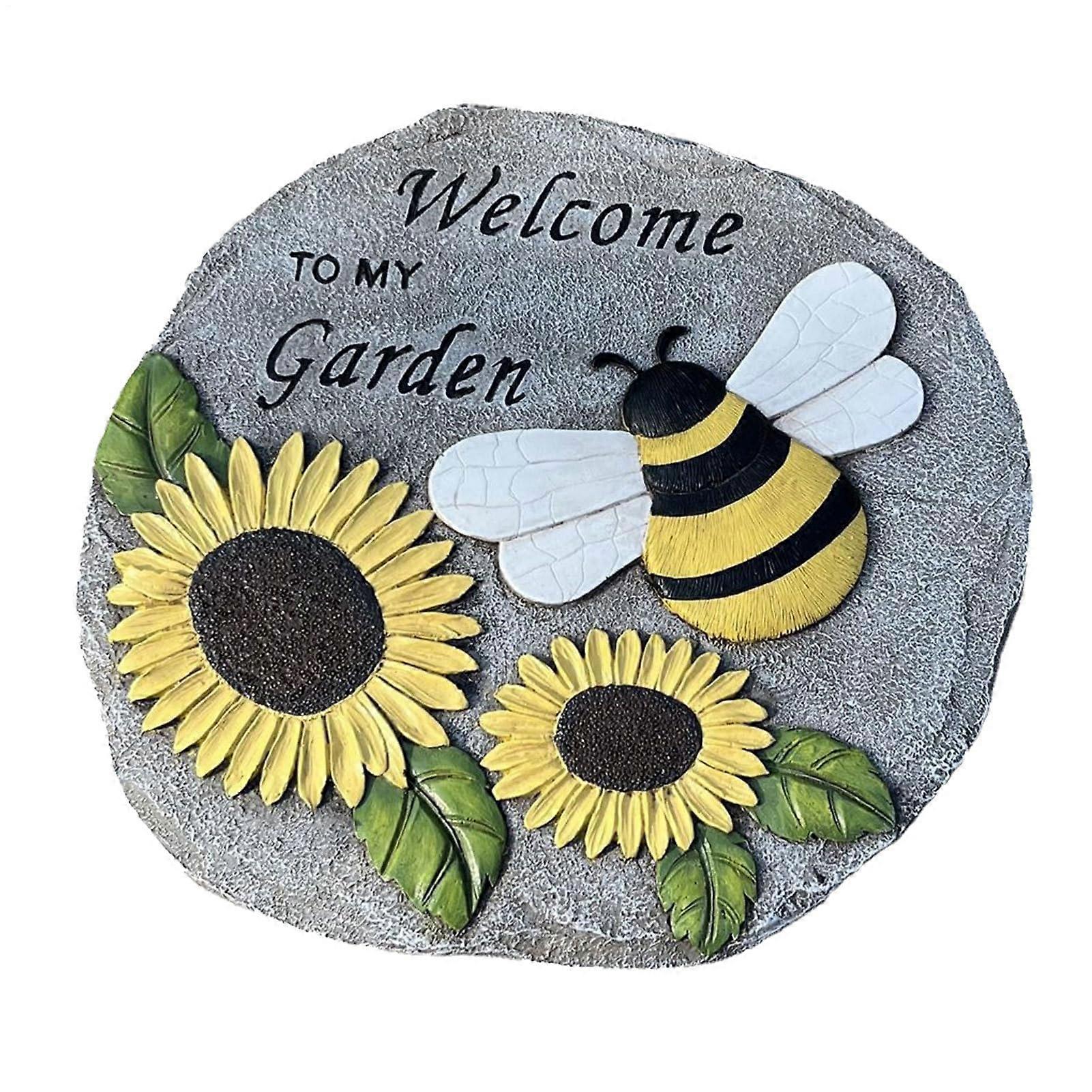 Bee And Sunflower Welcome Garden Stone,Stepping Stones