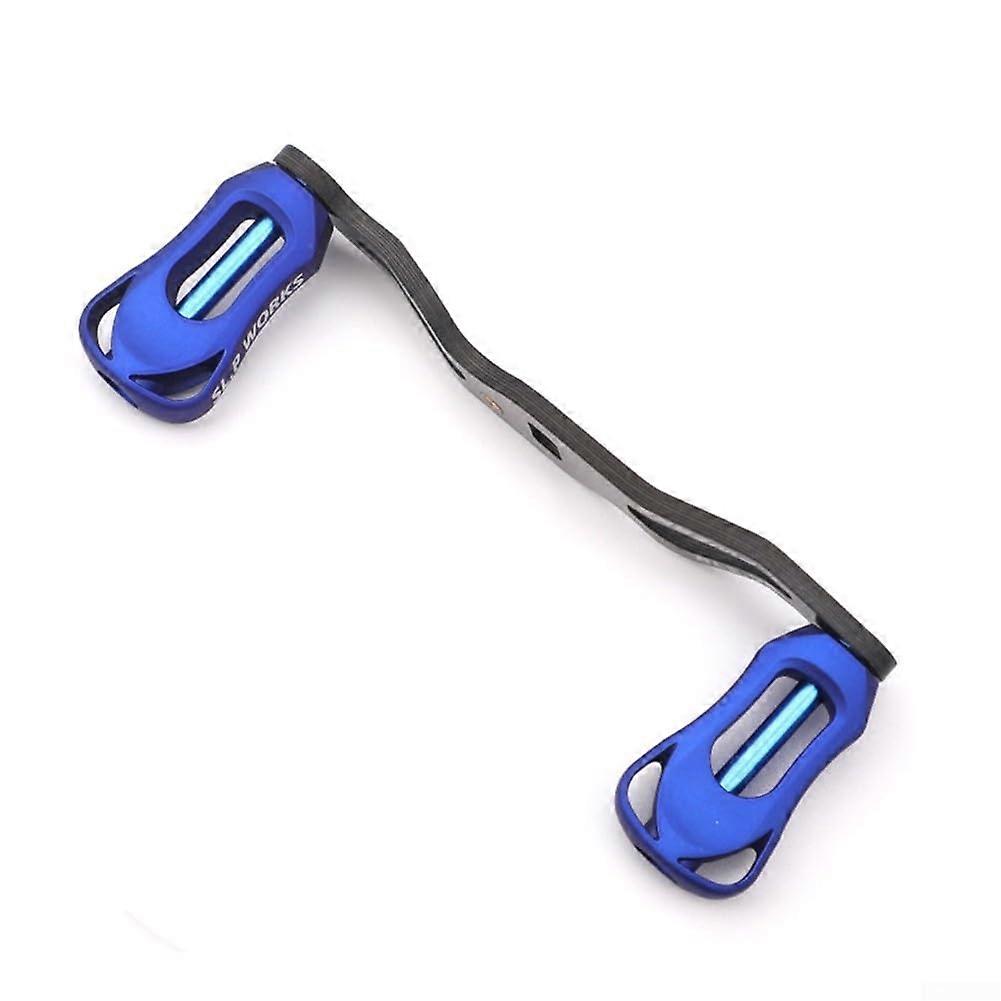 Slim design carbon fiber fishing reel handles, compatible with most trolling and baitcast models (left hand, blue) Left hand blue