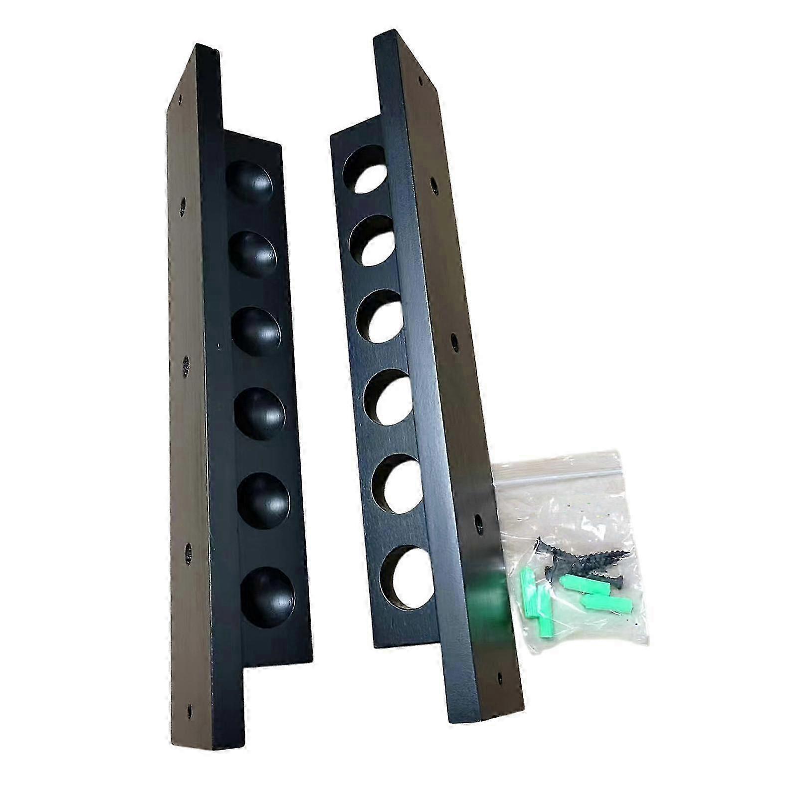 Wooden Wall Mounted Billiard Cue Rack for Game Room and Clubhouse, Suitable for Cue Players, Dark Red Finish