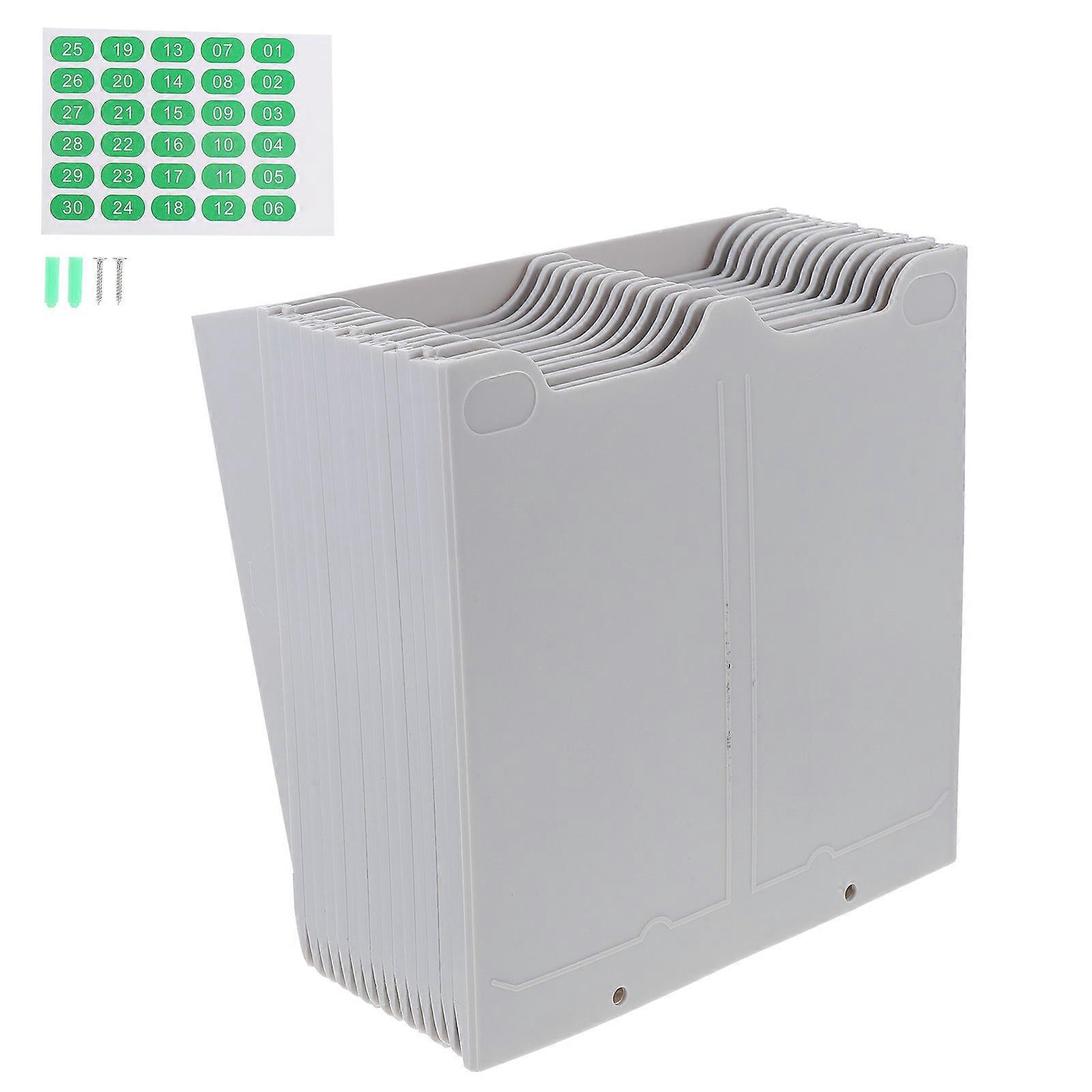 Wall Mounted Attendance Cards Holder with Storage Shelf, Space Saving Organizer for Office, Factory, Warehouse Use, Easy Installation with Screws