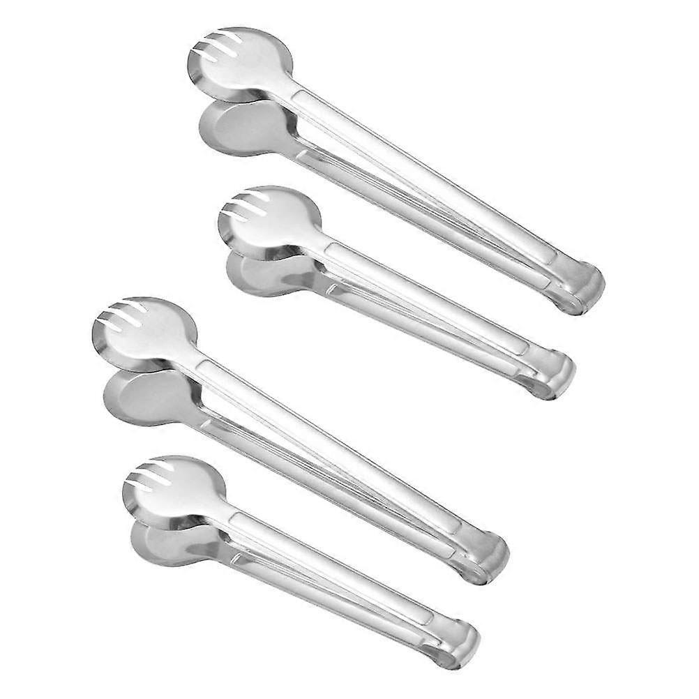 4pcs Stainless Steel Multi Use Food Tongs, Non Slip Chicken Wing Clips with Draining Design for Home, Parties, Weddings and Daily Serving Use