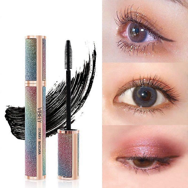 4D Silk Fiber Lash Mascara - Luxuriously Longer, Voluminous Eyelashes, Waterproof Tubing Mascara in Black, Natural Lengthening, Smudge-proof Mascara