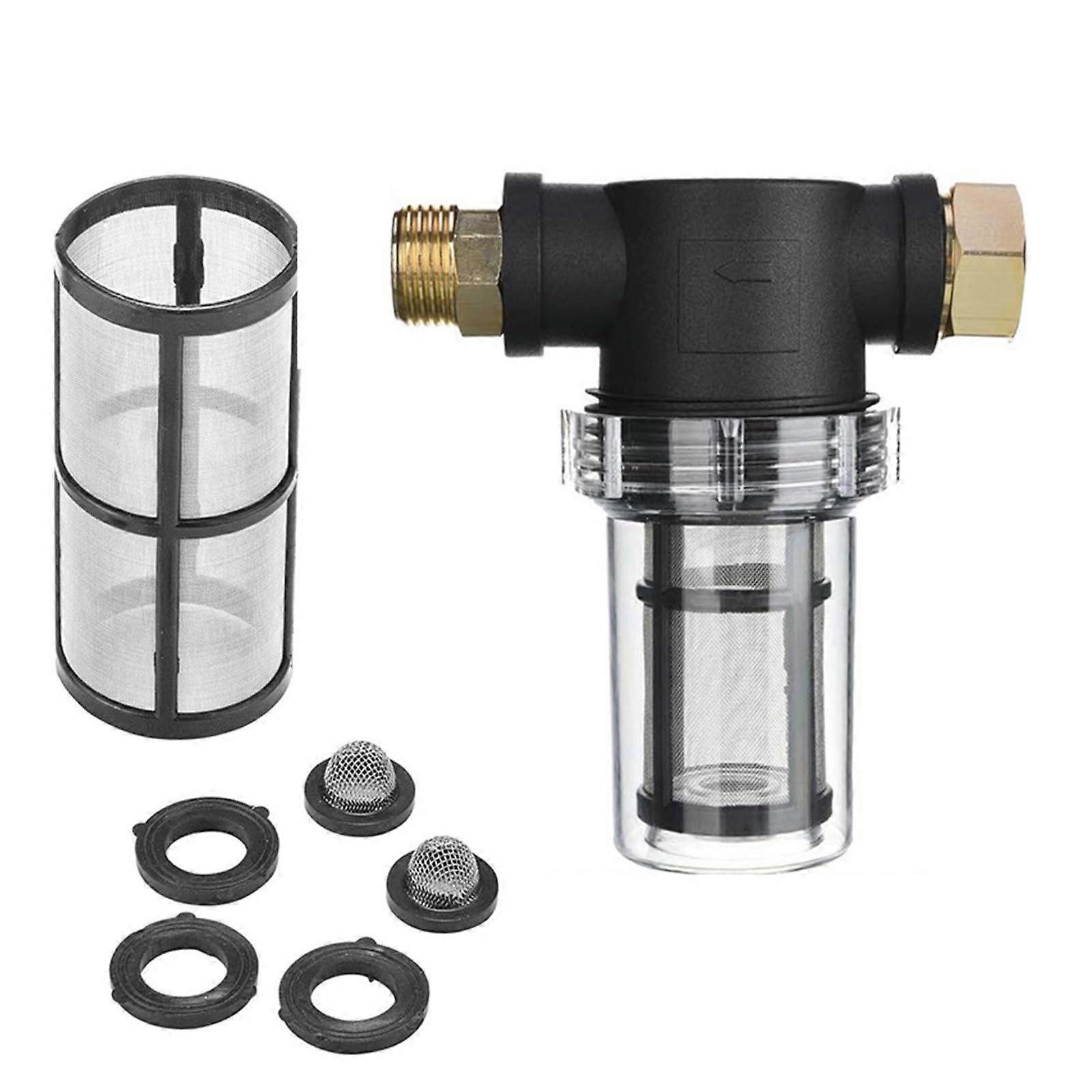 Sediment filter of the garden hose protects pressure washer pumps and a part of the water hose protection nylon and brass structure Ref: 2563
