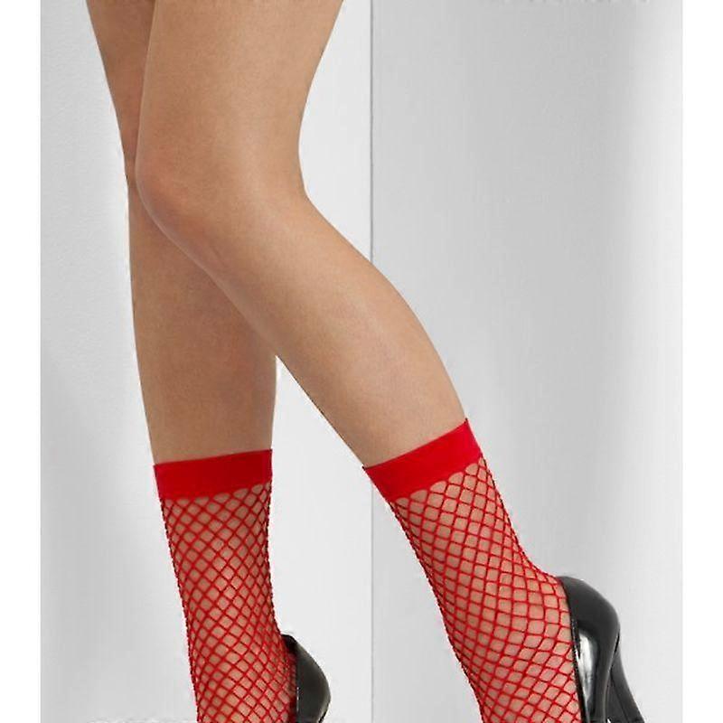 Fishnet Socks Adult Red