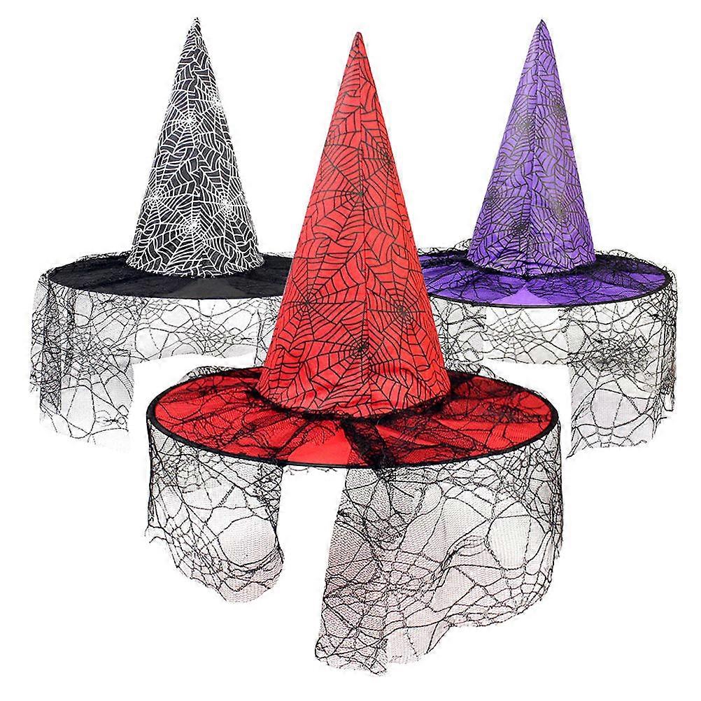 Hanging Wizard Hats Halloween Decorative Hat Non-Woven Cloth 39x39x35cm Costume Accessory 3Set