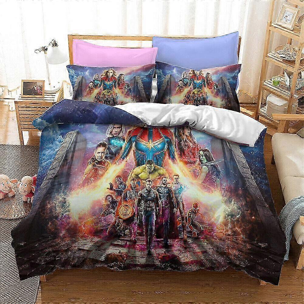 Duvet Cover Set Featuring Avenger-Inspired Design for Fans - Bed Sheets and Home Textiles Collection Ideal for Superhero Enthusiasts