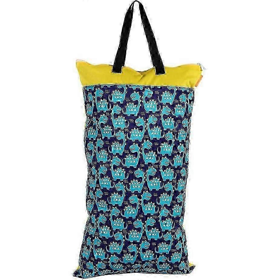 Hanging Wet Dry Cloth Diaper Bag, Large Capacity Diaper Storage Bag with Handlegreen