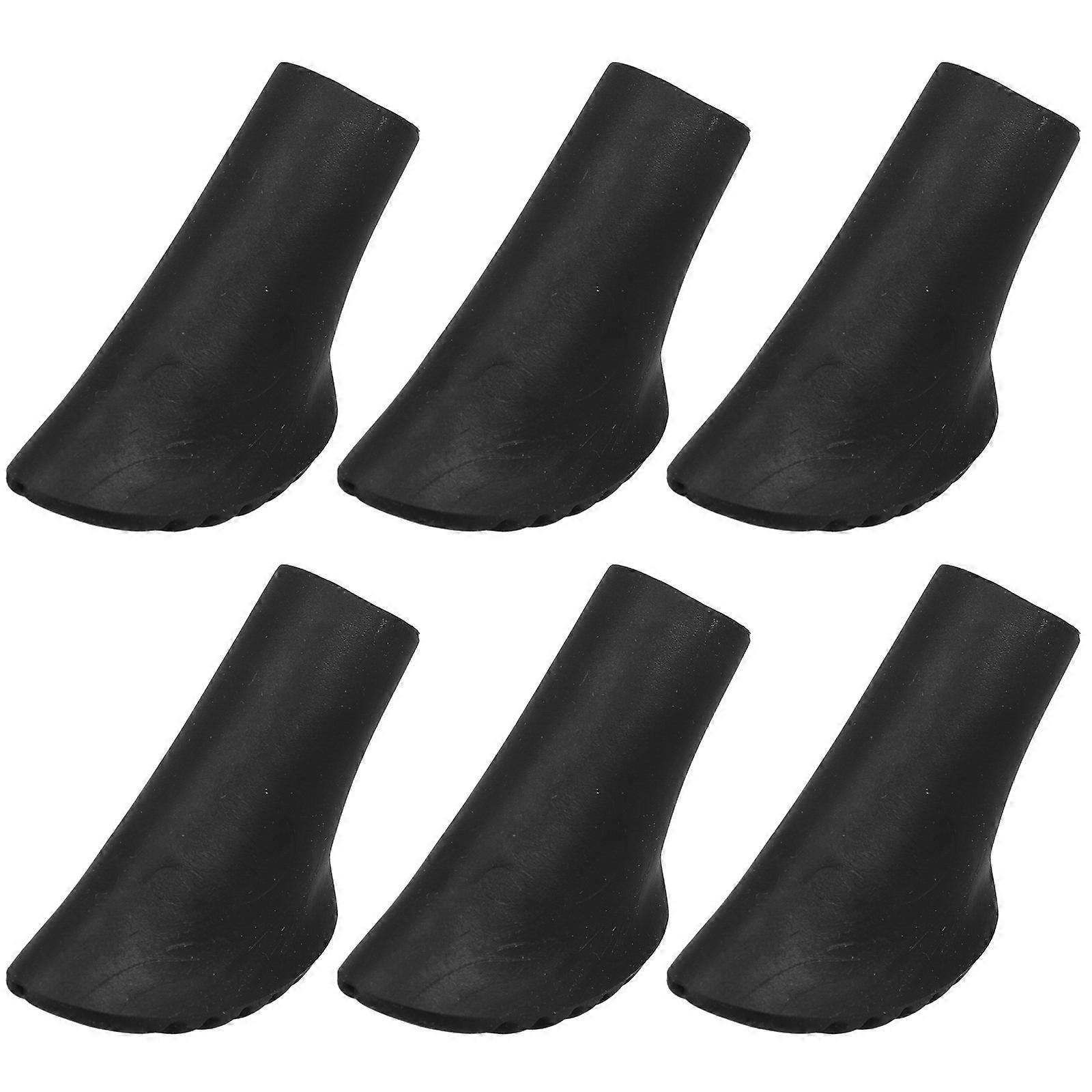 Cane Tips Hiking Pole Tips Rubber Enhanced Traction Outdoor Adventures 6Pcs