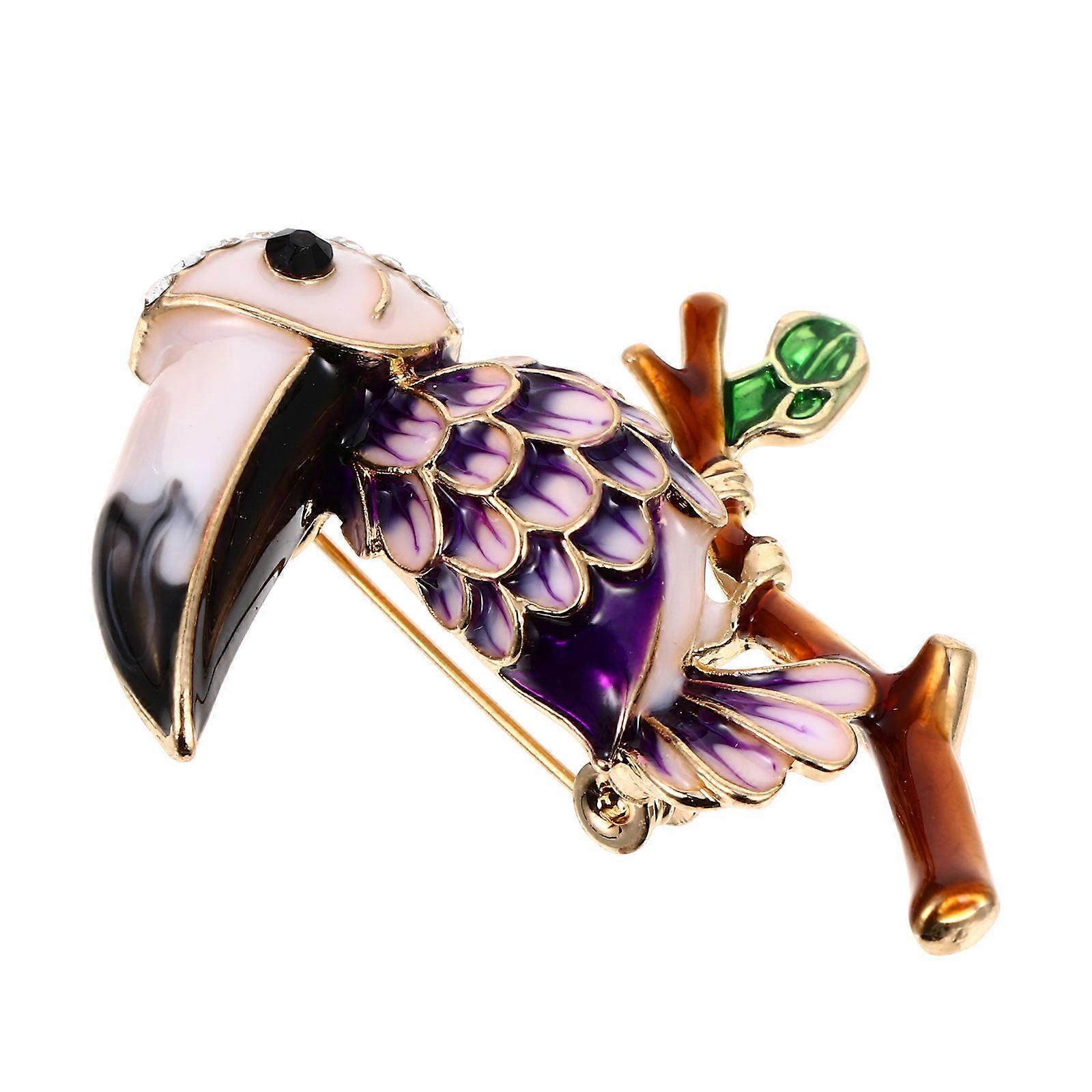 Here's a refined and engaging product description for your **Creative Parrot Brooch Pin with Rhinestone Accent Enamel Fashion Accessory**: