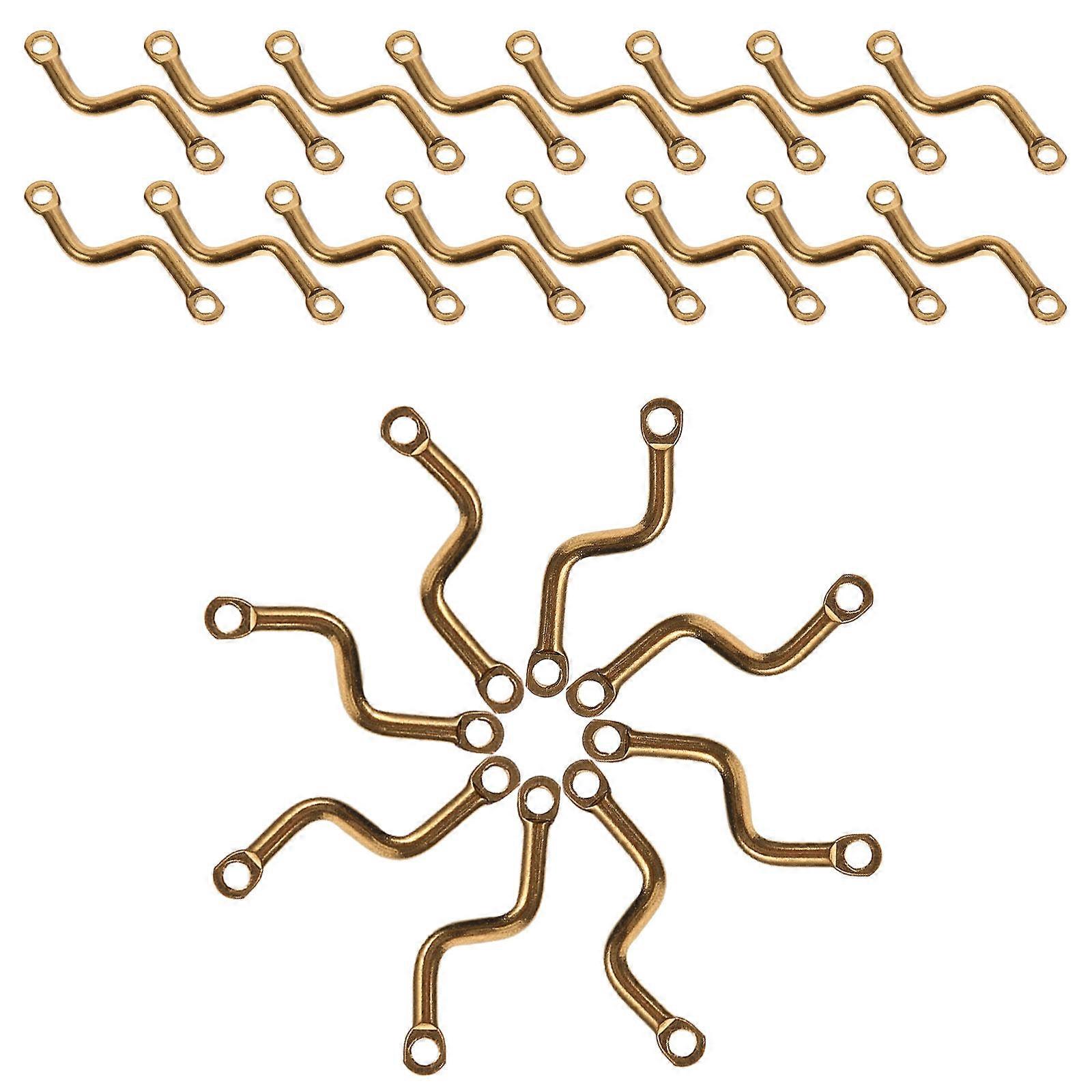 Jewelry Connector Rods S-Shape Golden 1.60X1.00X0.10CM Connecting Link For DIY Projects 150Pcs