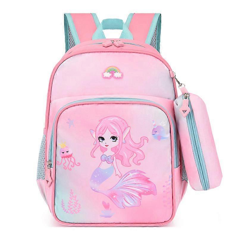 Cartoon children's schoolbag student backpack large capacity with pencil case