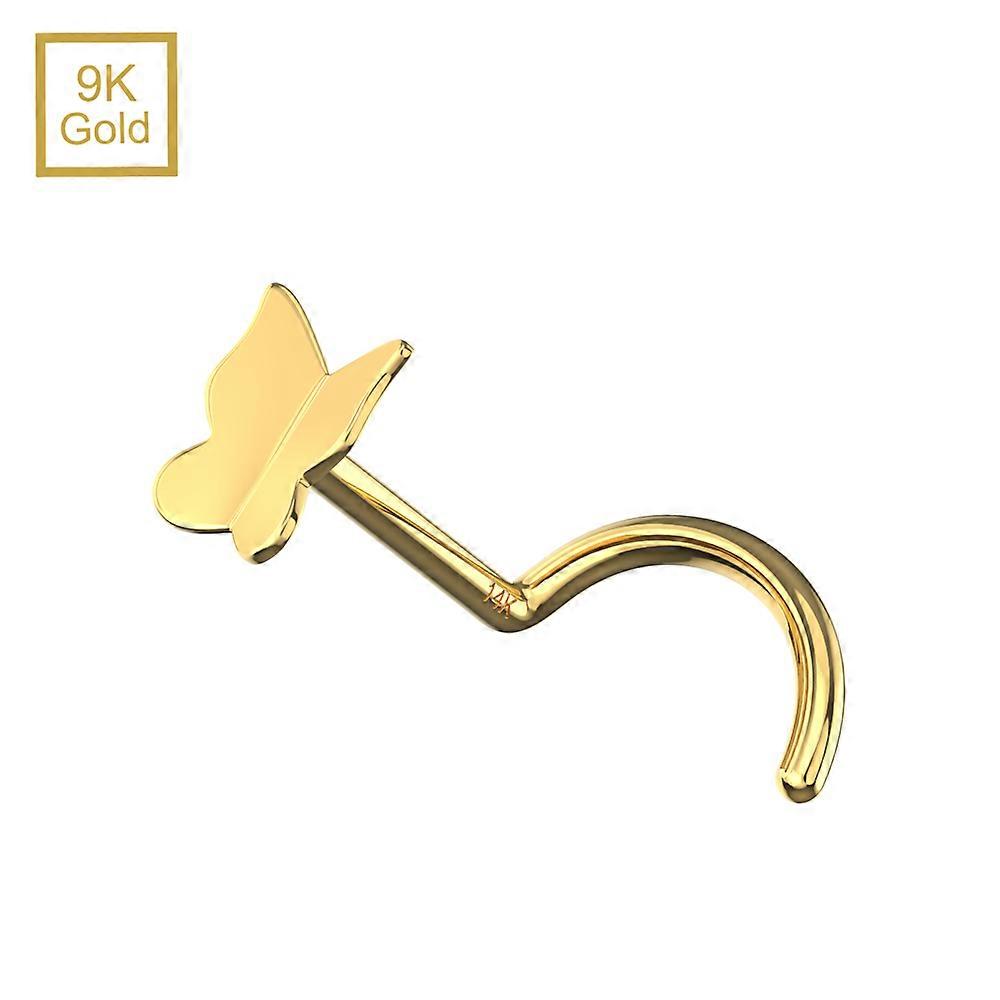 9K Gold Butterfly Nose Screw Stud