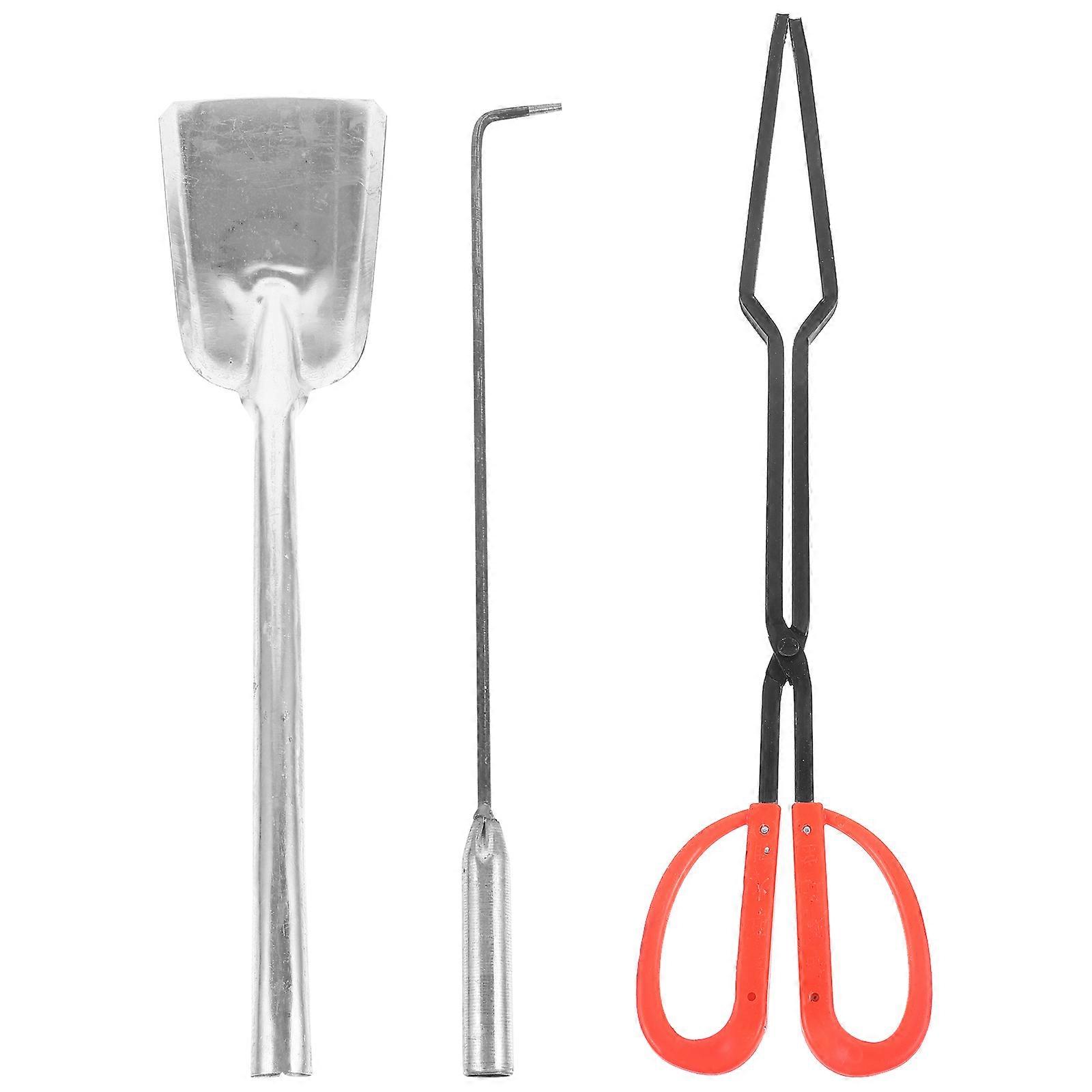 Campfire Tongs Fireplace Utensils Set Coal Scooping Homeowners Outdoor Fire Pit Tongs 1Set