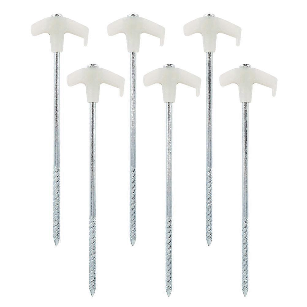 خيمة الوتد المعدنية في الهواء الطلق المتحمسين تأمين تأثير الفلورسنت 25x5x1.5cm 6 قطع