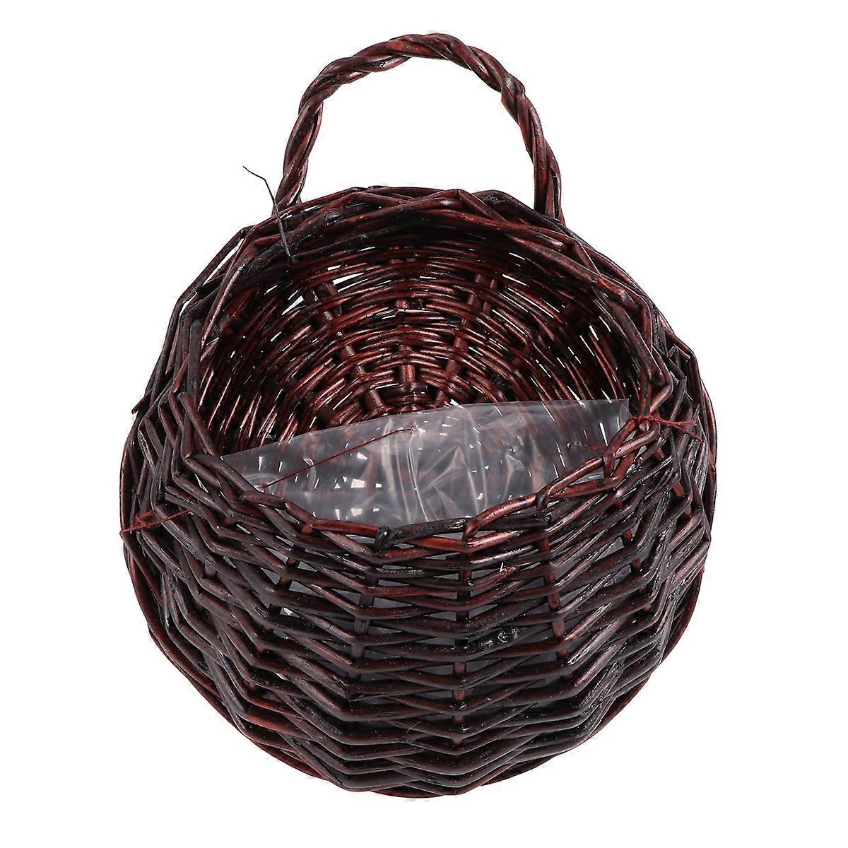 Indoor Simulation Balcony Decoration Hand Woven Flower Basket for Home Hotel 25.00X20.00X8.00CM Bamboo 1Pcs