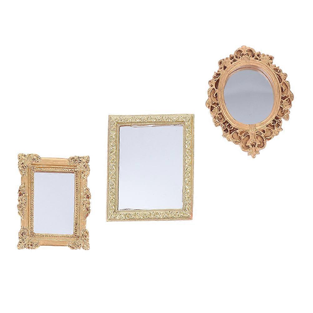 Mini Mirror Household Children Toy Plastic Square Classical 3Pcs